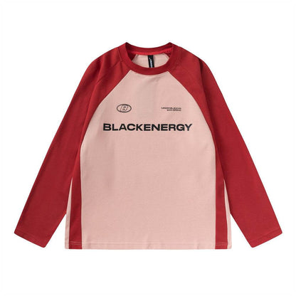 American Street Fashion Sports Long Sleeve T-shirt For Men And Women Pink MuddyStock