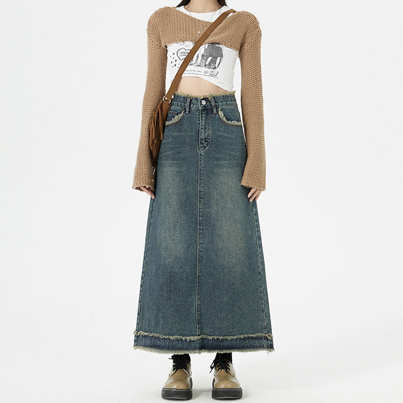 Retro Fashion Denim Long Skirts For Women All Products