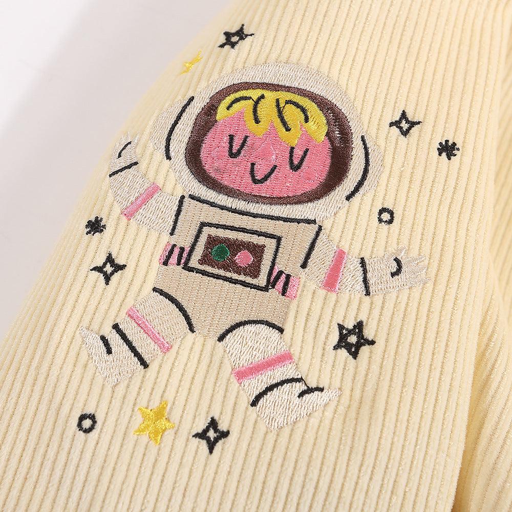 Corduroy Baggy Coat Cartoon Embroidered For Women All Products