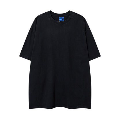 Washed Distressed Loose Short-sleeved T-shirt For Men And Women | MuddyStock Originals Black MuddyStock