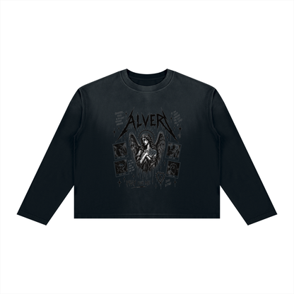 Sunfade Boxy Long Sleeve T-Shirt For Men | MuddyStock Originals Black