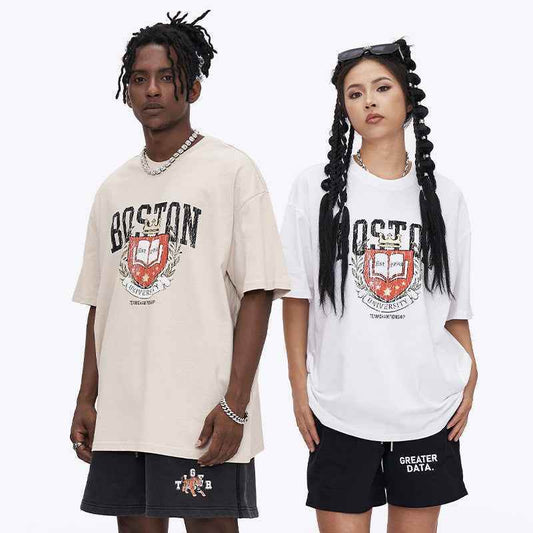 Retro Printed Loose T-shirt For Men And Women MuddyStock