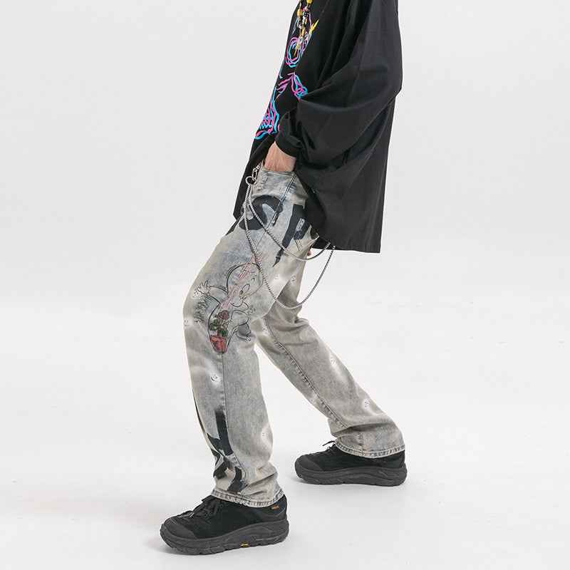 Men's printed jeans MuddyStock