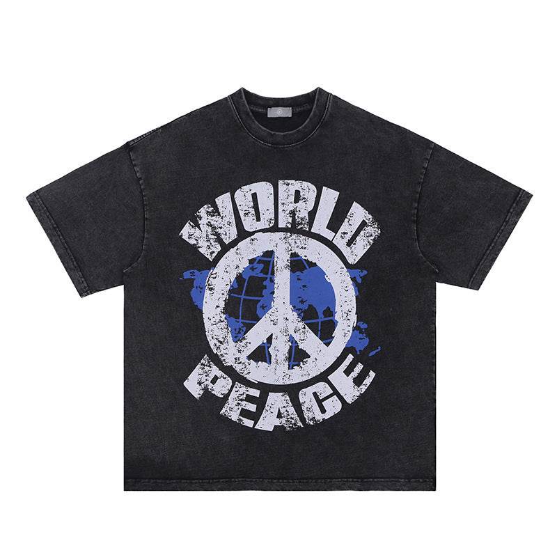 Men's Fashion Printed Short-sleeved T-shirt Black MuddyStock