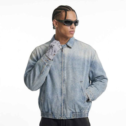 Vintage Wash Full-Zip Denim Jacket For Men | MuddyStock Originals