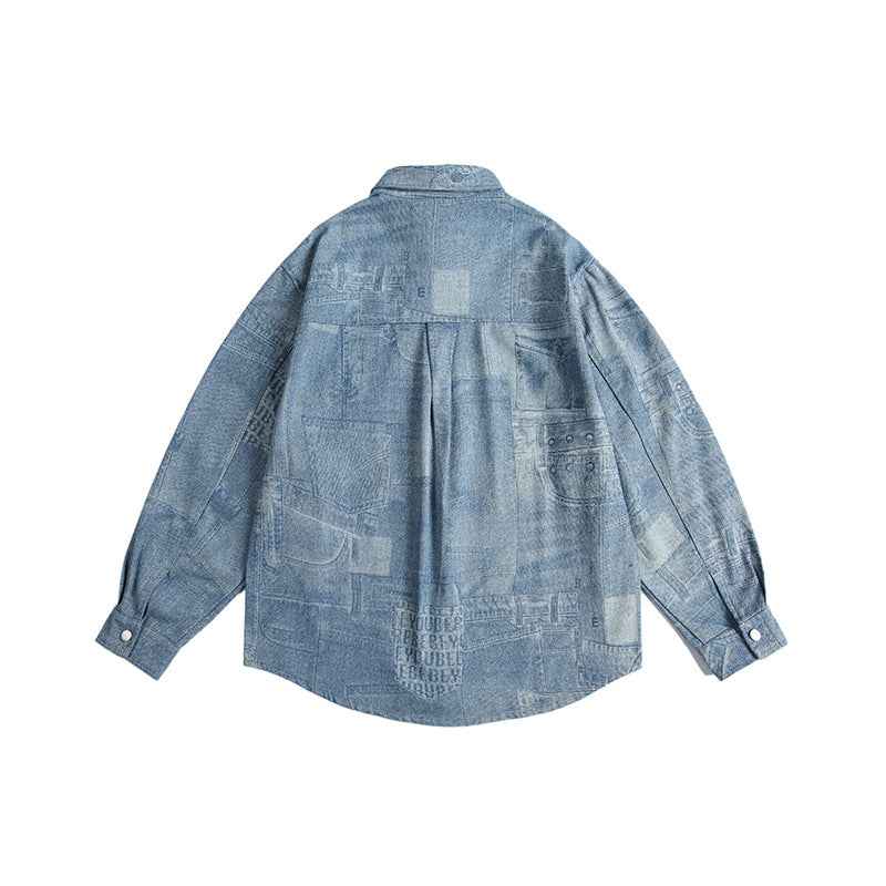 Vintage patchwork long sleeved shirt for men and women | MuddyStock Originals eprolo