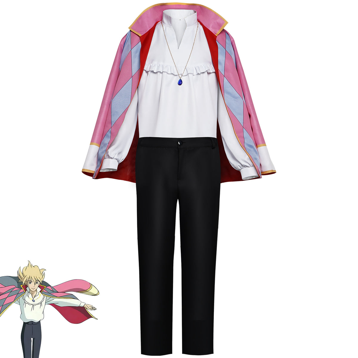 Howl cosplay costume for halloween Halo Full Outfit + Necklace