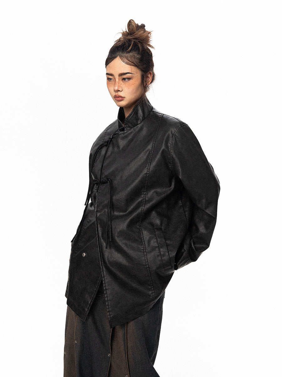 Men's And Women's American-style Niche PU Leather Jacket Black All Products