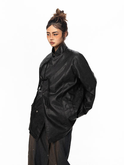 Men's And Women's American-style Niche PU Leather Jacket Black All Products