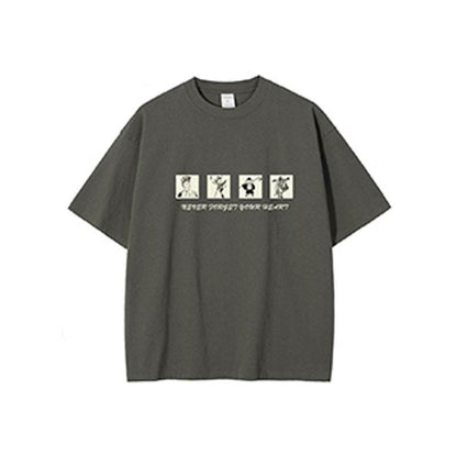 Fashion Summer Cotton Short Sleeve T-shirt Men Gray Green MuddyStock