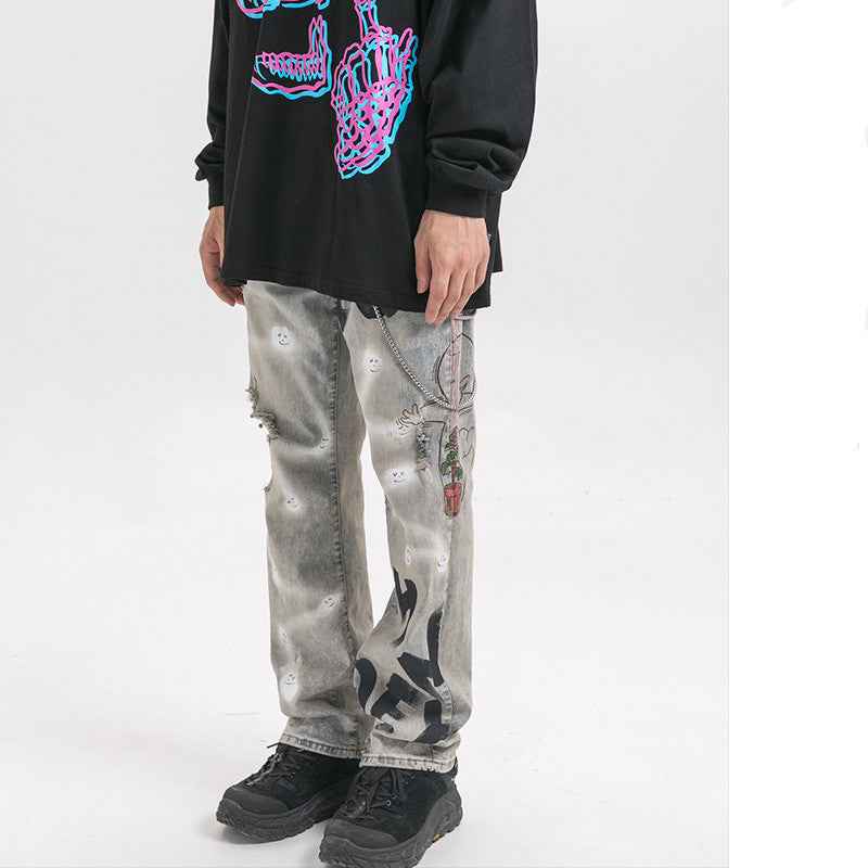 Men's printed jeans MuddyStock