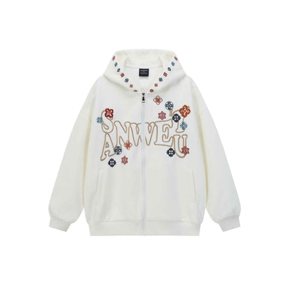 Loose Hoodie with Letter Embroidery For Women | MuddyStock Originals MuddyStock