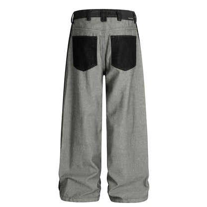 Street Style Printed Deconstructed Loose Fit Jeans For Men And Women MuddyStock