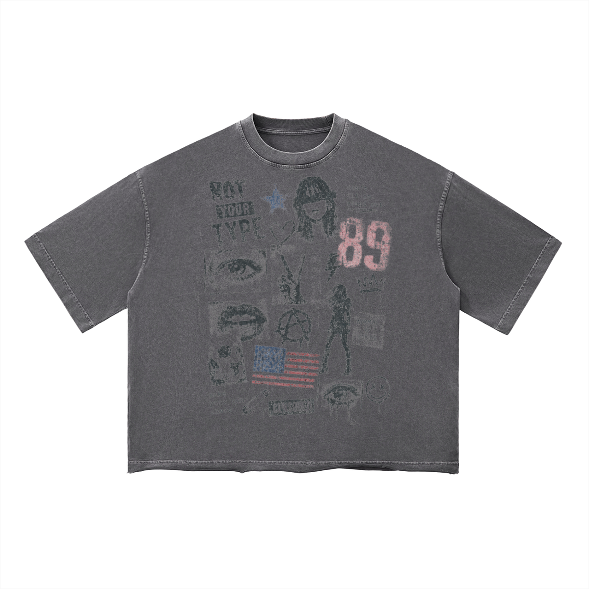 Vintage Wash Boxy T-Shirt For Men And Women | MuddyStock Originals Charcoal Gray