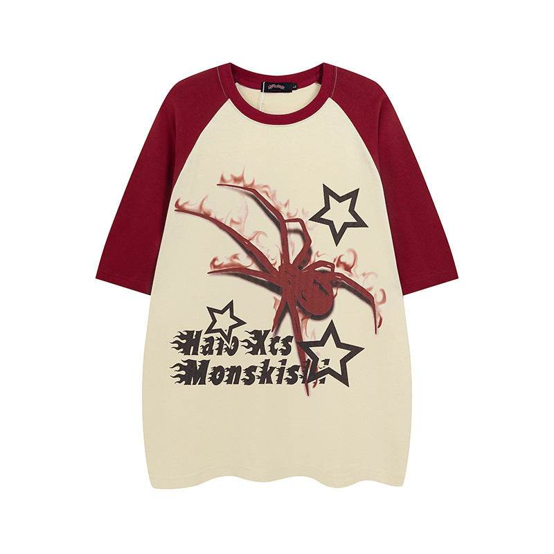 Spider Raglan Sleeve Short Sleeve T-shirt For Men And Women MuddyStock