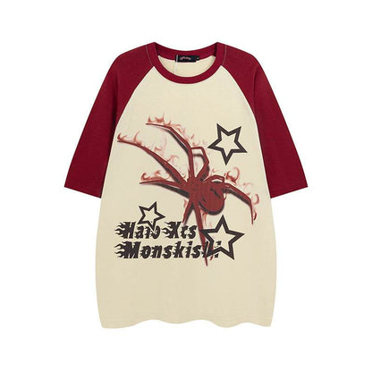 Spider Raglan Sleeve Short Sleeve T-shirt For Men And Women MuddyStock
