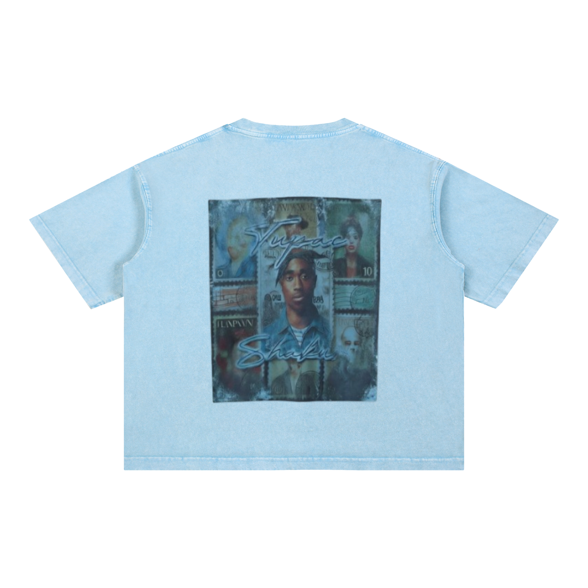 Mineral Wash Boxy Cotton T-Shirt For Men | MuddyStock Originals Sky Blue