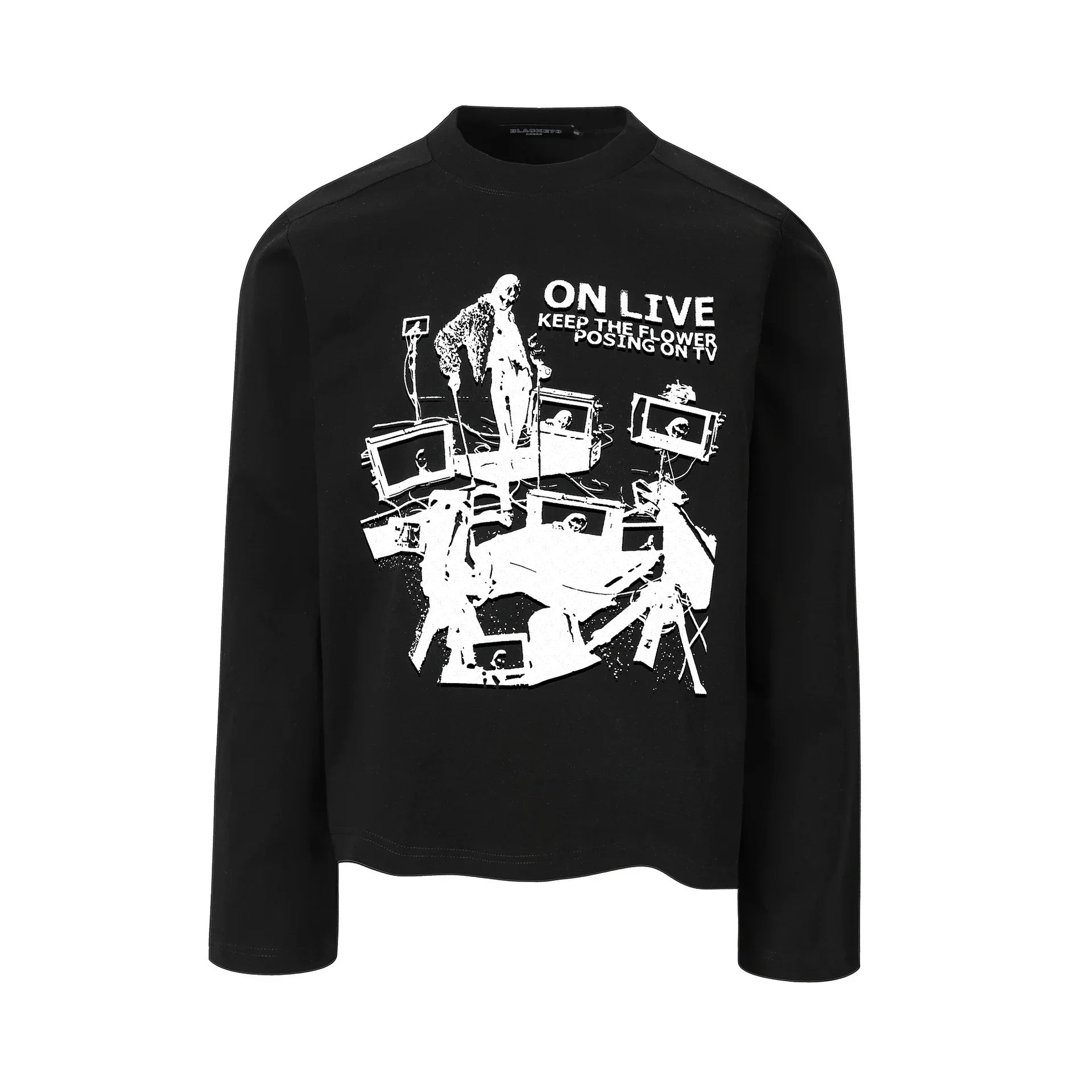 Street Style Unique Pattern Casual Loose Long Sleeve T-Shirt For Men And Women | MuddyStock Originals Black eprolo