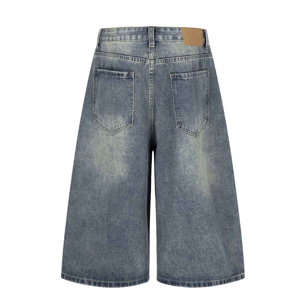 Washed denim cropped pants for men and women | MuddyStock Originals