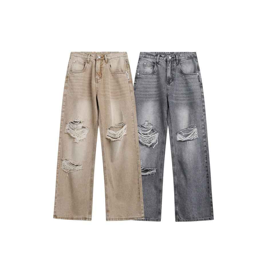 Retro Tattered Jeans For Women MuddyStock