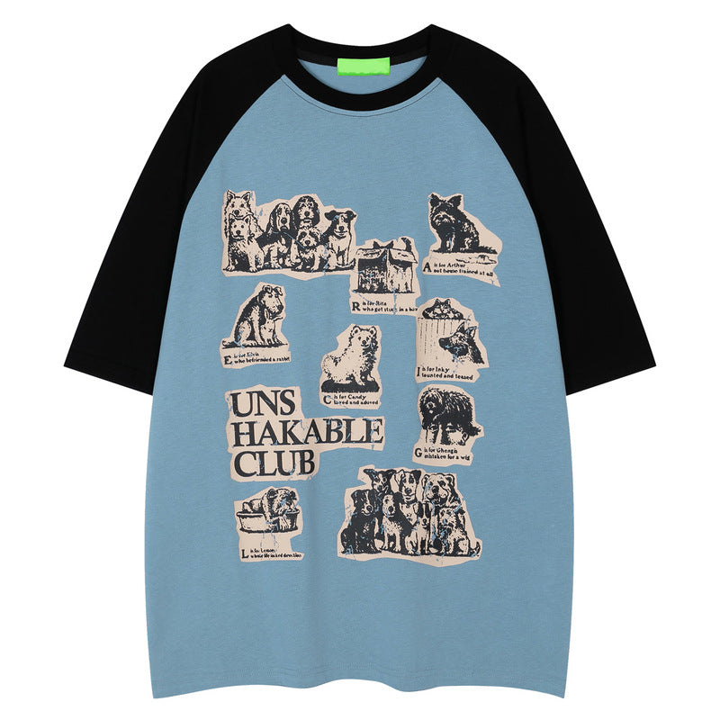 Raglan Sleeve Short-Sleeve T-Shirt for Men and Women | MuddyStock Originals Blue MuddyStock