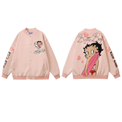 Cartoon Flocking Loose Casual Jacket | MuddyStock Originals