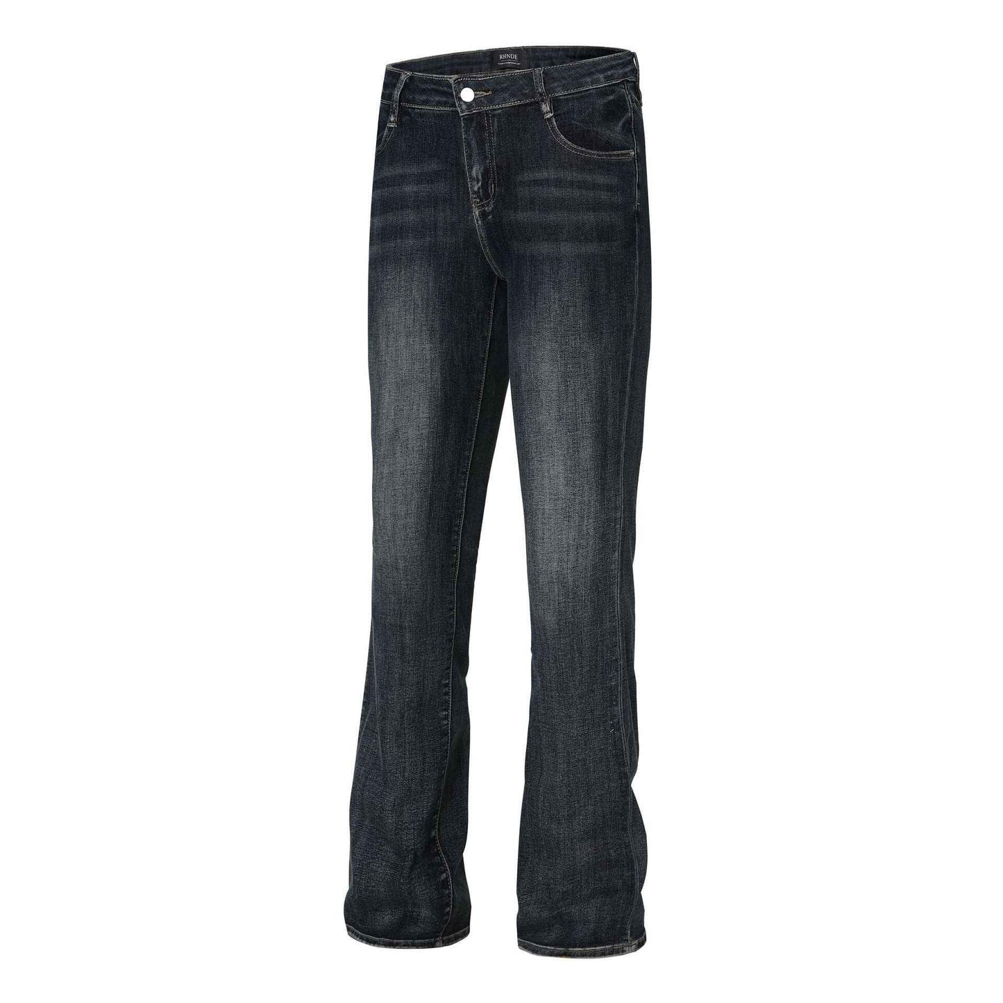 Classic flip low waist micro flared elastic jeans for women | MuddyStock Originals