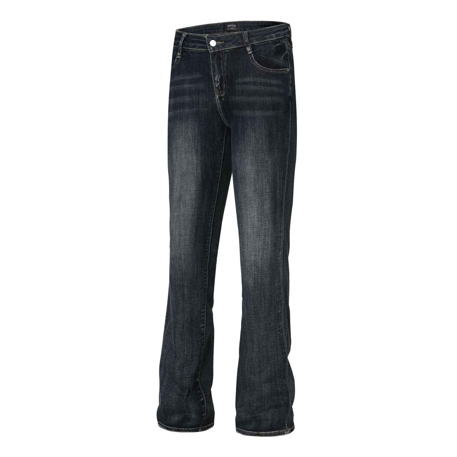 Classic flip low waist micro flared elastic jeans for women | MuddyStock Originals