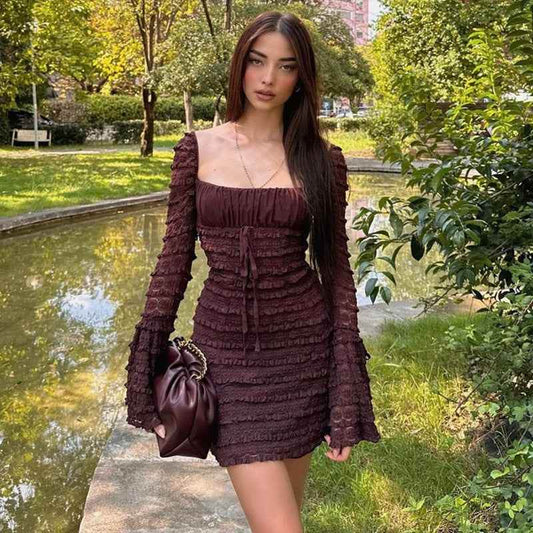 Bell Sleeve Sheath Dress Women MuddyStock