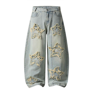 Frayed Star Wide Leg Pants for Women | MuddyStock Originals Blue