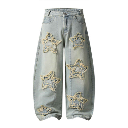Frayed Star Wide Leg Pants for Women | MuddyStock Originals Blue
