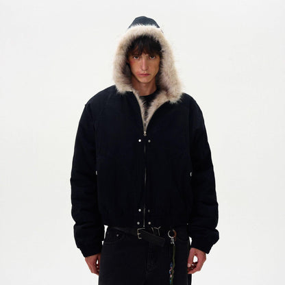 American Retro Niche Deconstructed Patch Fleece Jacket For Men All Products