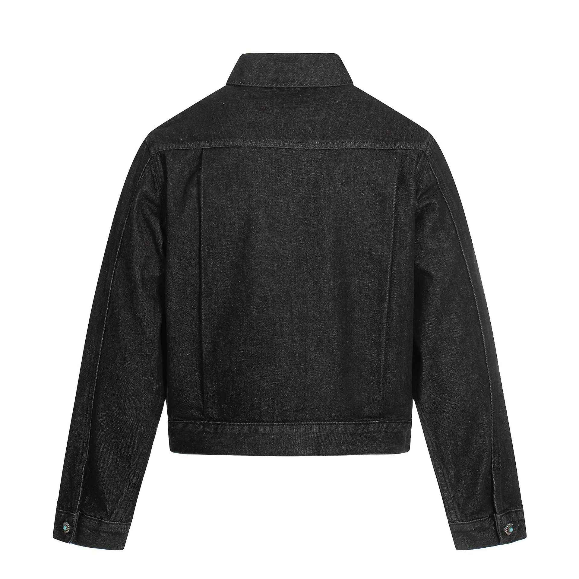 Retro Raw Denim High-End Crumpled Metal Button Men's Jacket | MuddyStock Originals