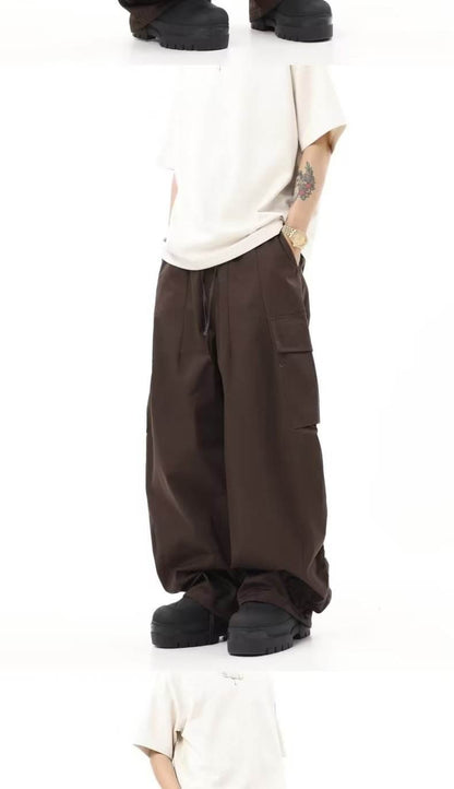 American Vintage Crumpled Multi-pocket Loose Cargo Pants MuddyStock