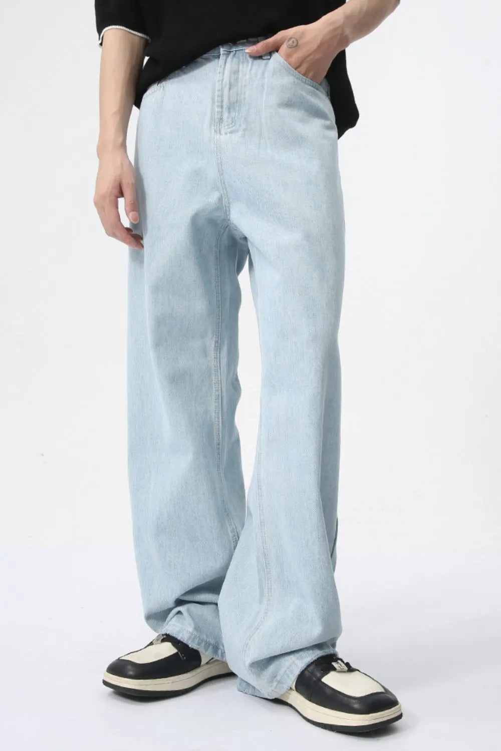 Wide Leg Jeans with Pockets For Men | MuddyStock Originals Light blue MuddyStock