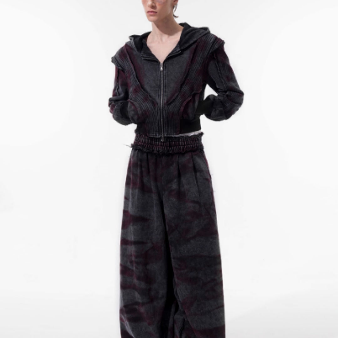 Retro Vintage Tie Dye Short Fit Hoodie And Pants