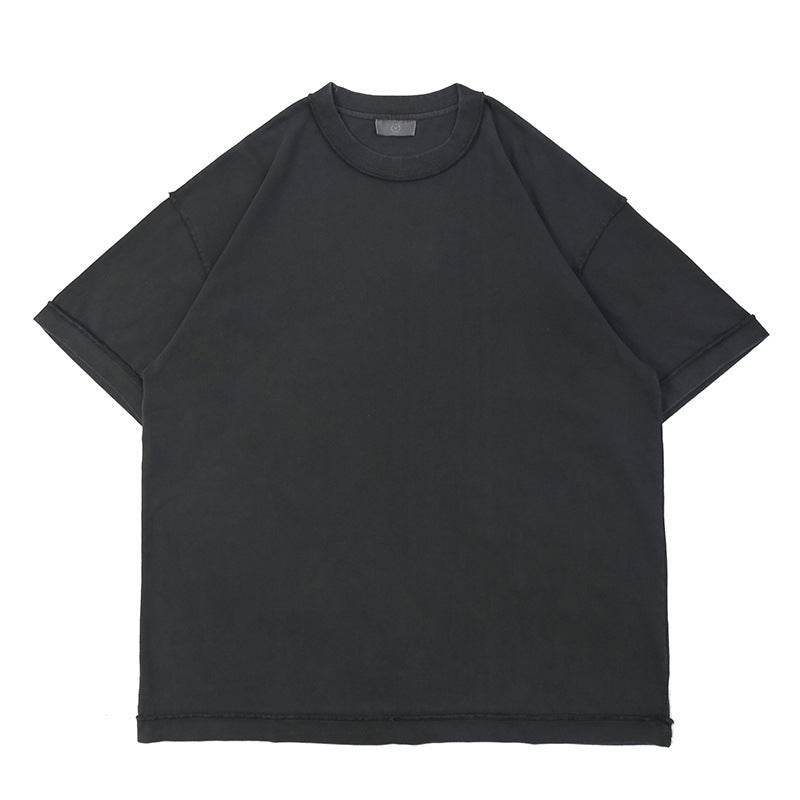 Heavy-duty Washed Reverse Short-sleeved Men Grey MuddyStock