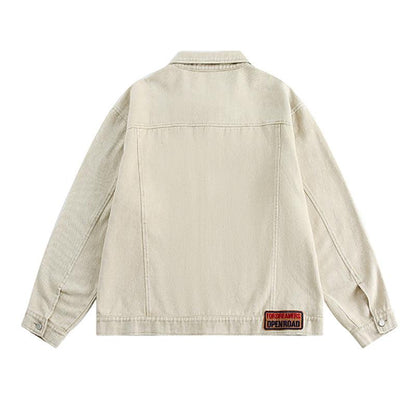 Punk Design Contrast Color Multi-pocket Baggy Coat For Women All Products