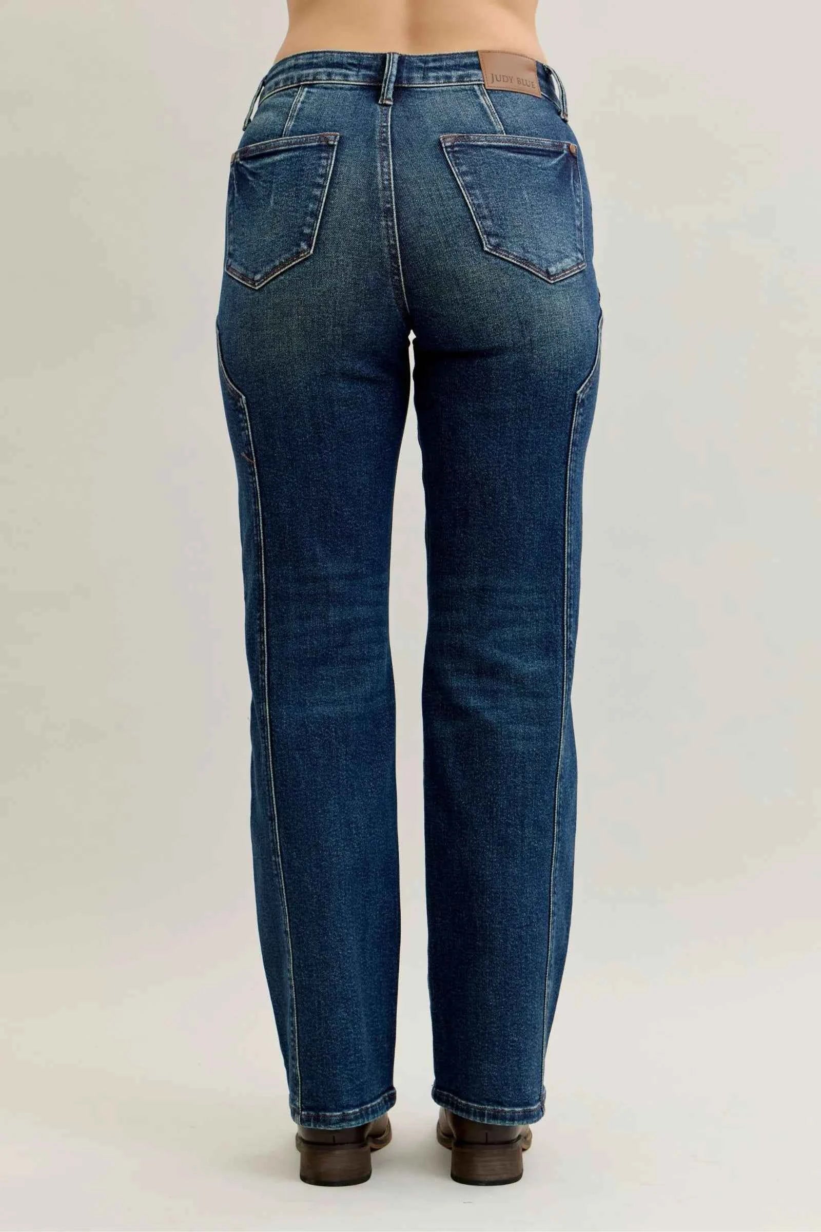Judy Blue Full Size Seam Detail Straight Leg Jeans Plus Size For Women Trendsi
