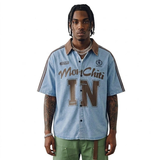 Splicing loose men's short sleeve shirt | MuddyStock Originals eprolo