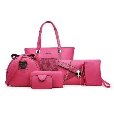 Women's Handbag Set Rose Red null