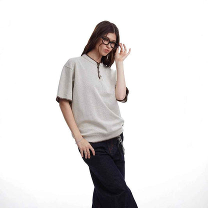 Retro Summer Zipper Short Sleeve For Men And Women