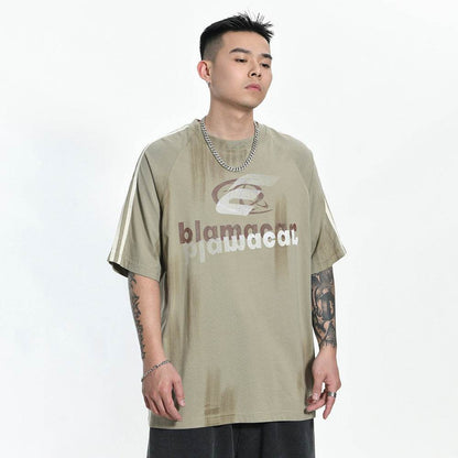 Fashion Letter Loose Short Sleeve T-shirt For Men MuddyStock