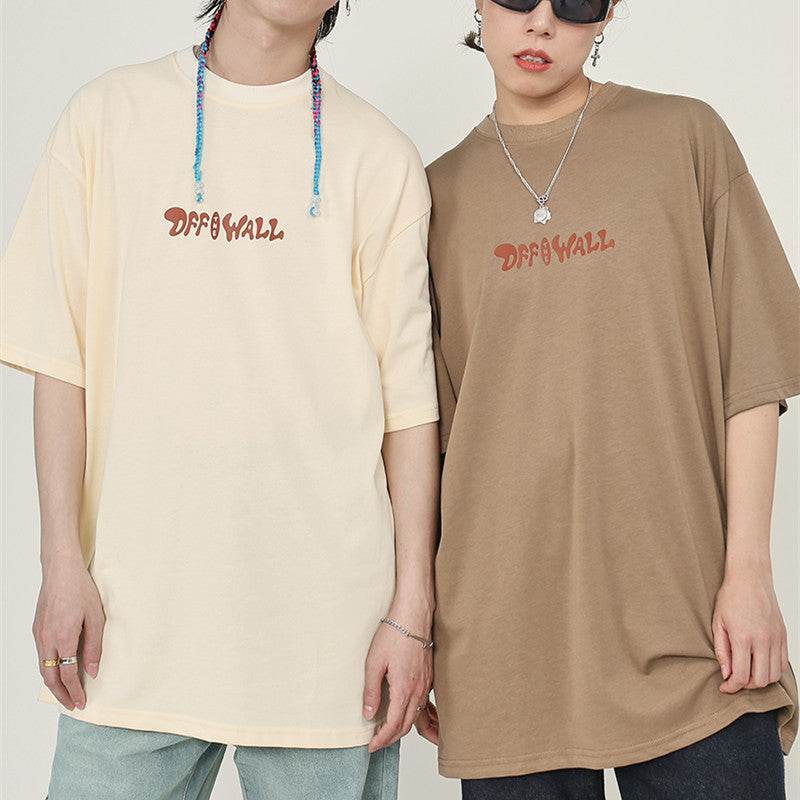 Loose Round Collar Printed Short Sleeve T-shirt For Men And Women MuddyStock