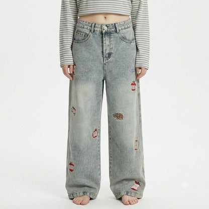 Straight Leg Washed Jeans For Women | MuddyStock Originals
