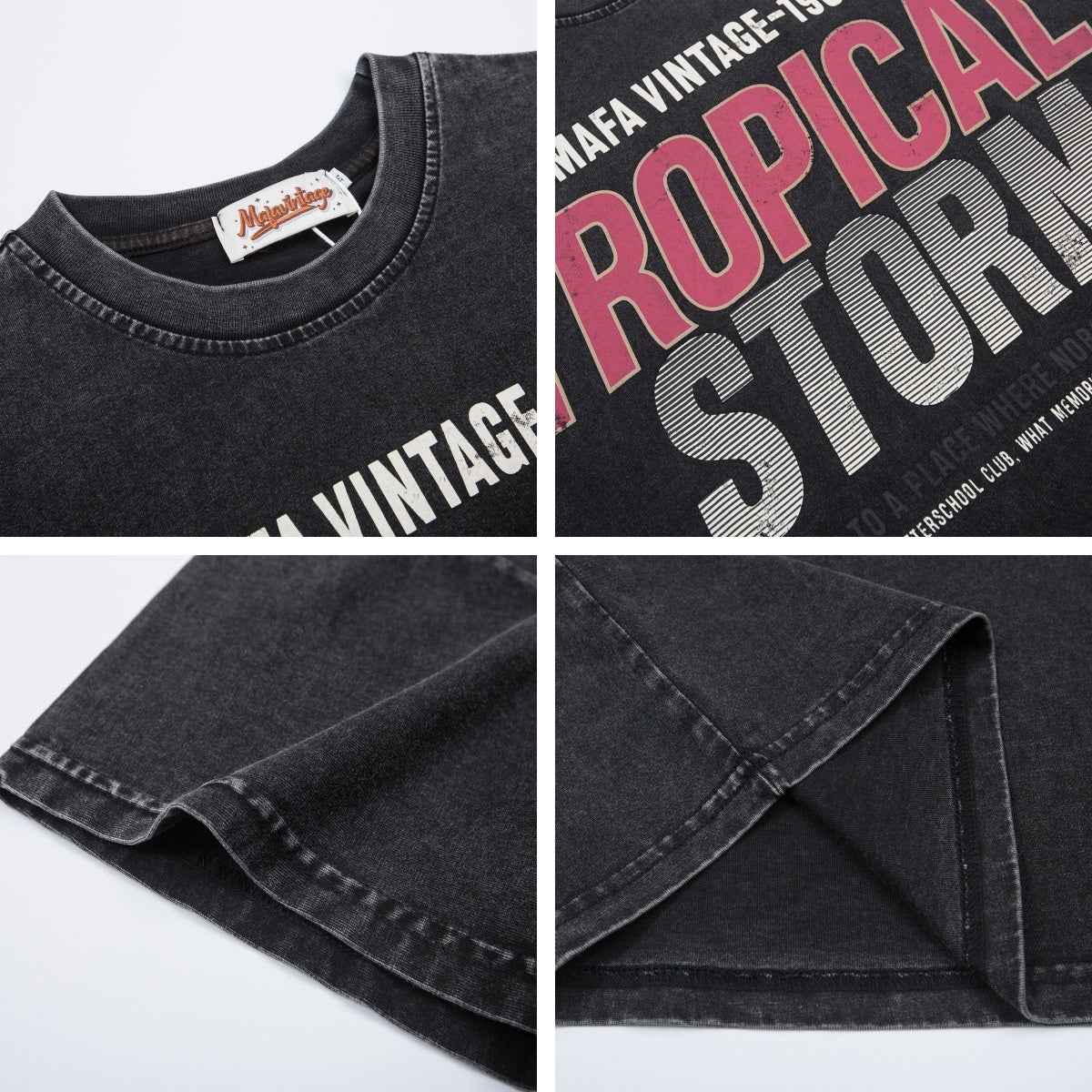 Retro Washed Letter Print Short Sleeve T-Shirt For Men | MuddyStock Originals MuddyStock