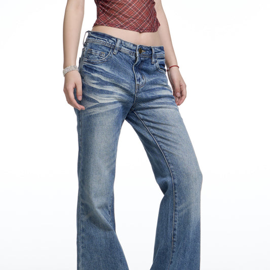 American-style Retro Washed Skinny Jeans For Women
