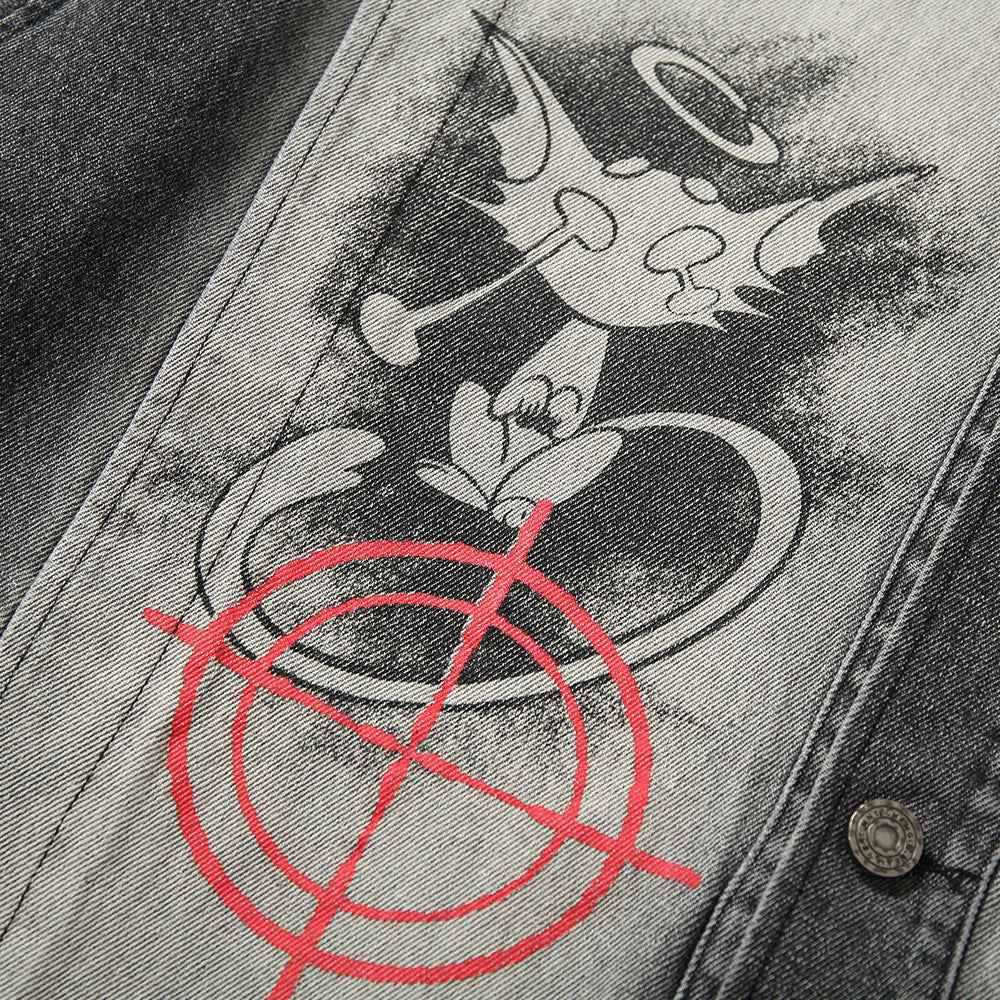 Dark Fun Abstract Demon Printed Jacket For Men MuddyStock