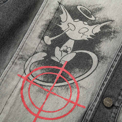 Dark Fun Abstract Demon Printed Jacket For Men MuddyStock