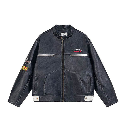 PU leather jacket motorcycle suit for men and women | MuddyStock Originals MuddyStock